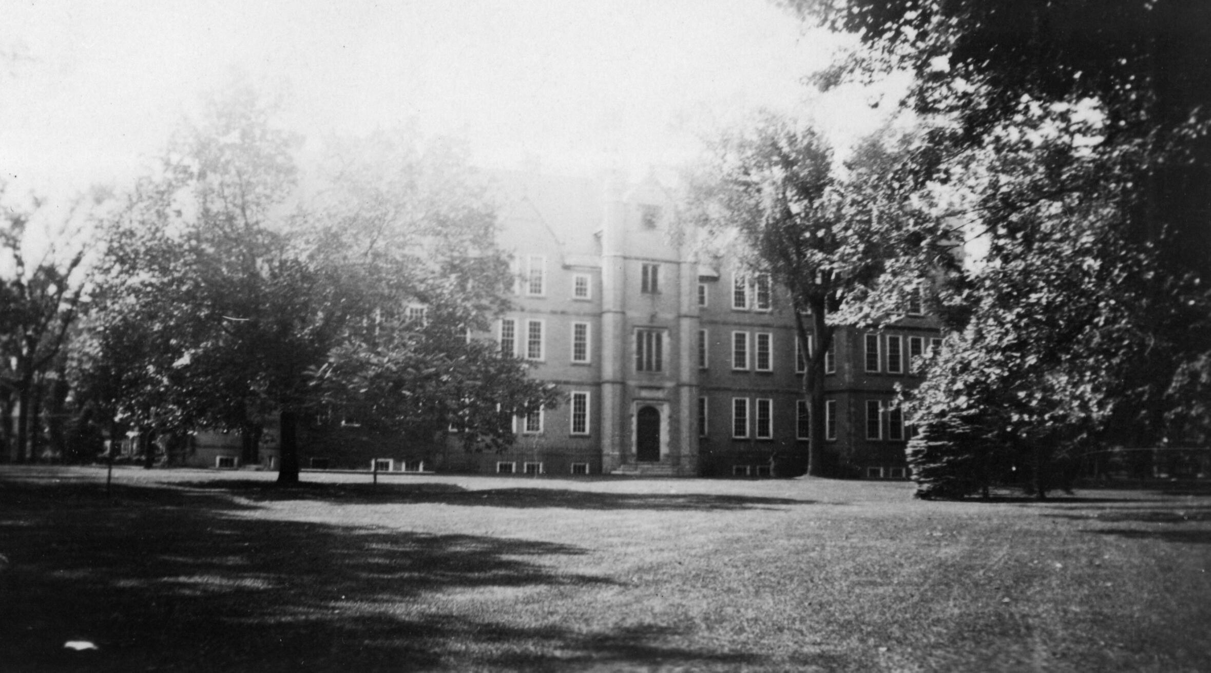 Searles Science Hall seen from the main quadrangle, Bowdoin College, 1932